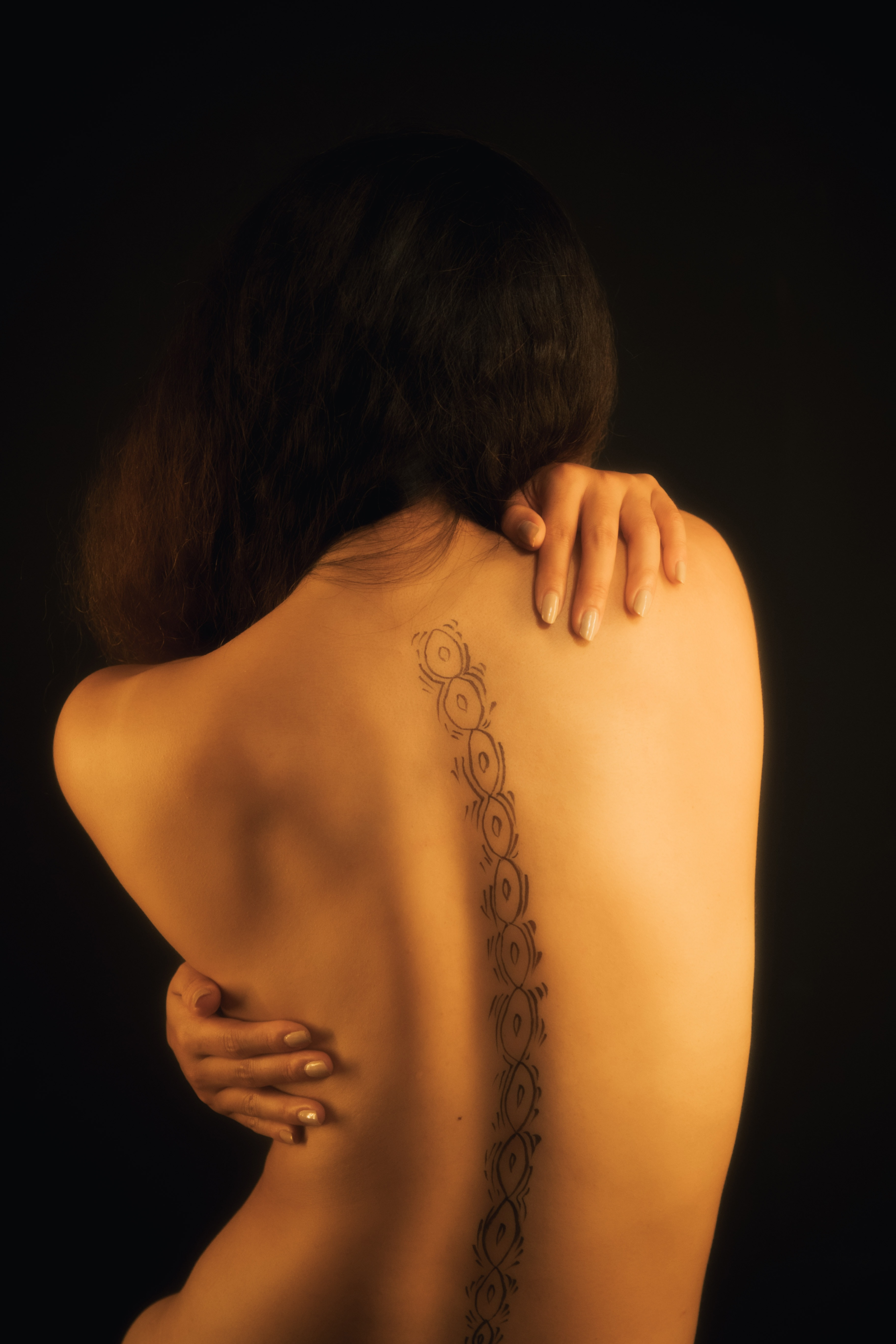 A person's back.