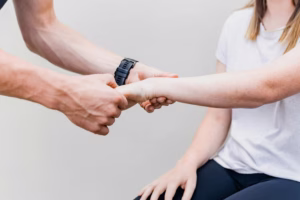 Chiropractic adjustment for neck pain relief in Toronto clinic.