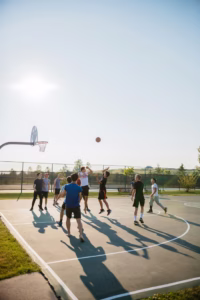 People playing basketball pain free.